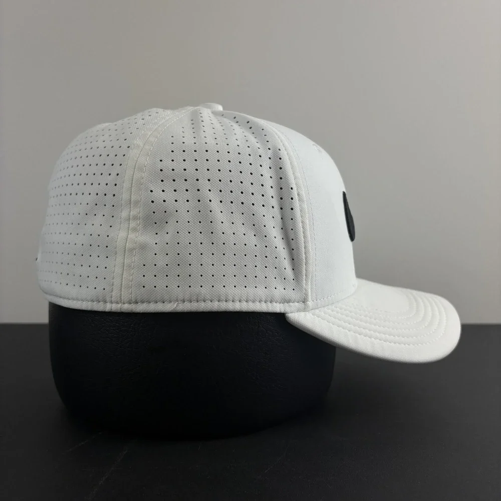 Nike Classic 99 Dri-Fit Golf Hat White Black Perforated AeroBill Swoosh Cap